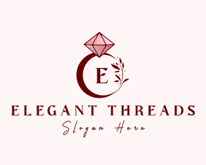 Leaf Diamond Ring logo design