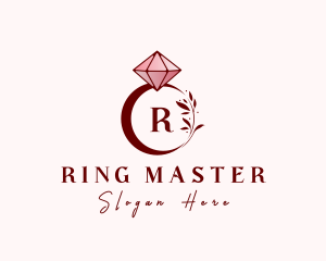 Ring - Leaf Diamond Ring logo design