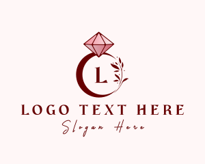 Elegant - Leaf Diamond Ring logo design