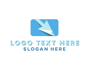 Online Store - Blue Paper Cursor logo design