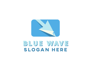 Blue Paper Cursor logo design