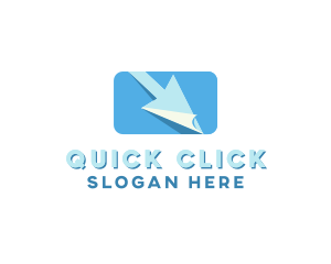 Click - Blue Paper Cursor logo design
