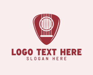String Instrument - Entertainment Guitar Plectrum logo design