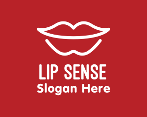 Minimalist Lip Outline logo design