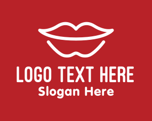 Pout - Minimalist Lip Outline logo design