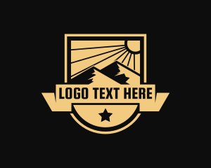 Hiker - Mountain Peak Travel logo design