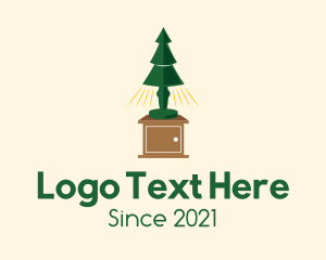 Light - Pine Tree Lampshade logo design