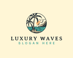 Tropical Summer Beach logo design