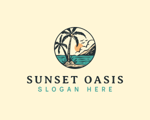 Tropical Summer Beach logo design