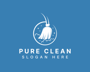 Disinfecting - Housekeeping Sweep Broom logo design