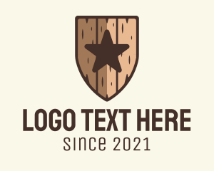 Military Camp - Star Wood Shield logo design