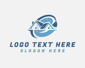 Cleaning - House Cleaning Janitorial Broom logo design