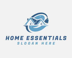 Household - House Cleaning Janitorial Broom logo design