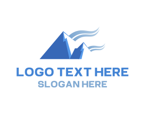 Himalayas - Blue Mountain Swoosh logo design