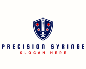 Syringe - Shield Syringe Healthcare logo design