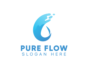 Liquid Water Flow logo design