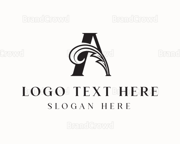 Medieval Vine Letter A Logo