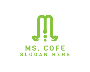 Green Vine M logo design