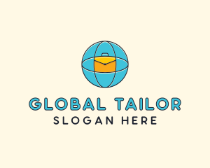 Blue Global Briefcase logo design