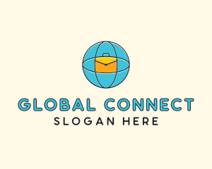 Blue Global Briefcase logo design