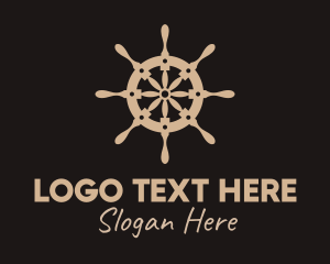 Wheel - Nautical Ship Helm logo design