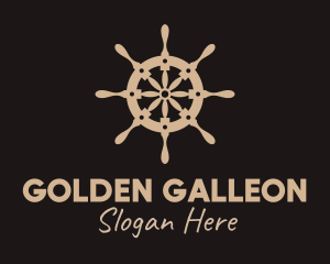 Galleon - Nautical Ship Helm logo design