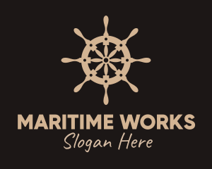 Nautical Ship Helm  logo design