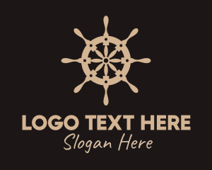 Ship - Nautical Ship Helm logo design