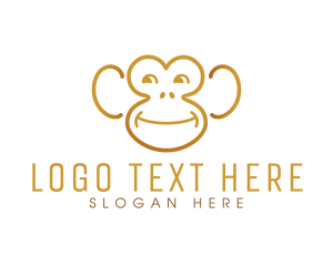 Monkey - Wild Chimpanzee Ape logo design