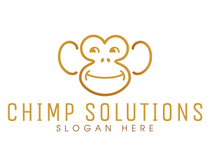 Chimpanzee - Wild Chimpanzee Ape logo design