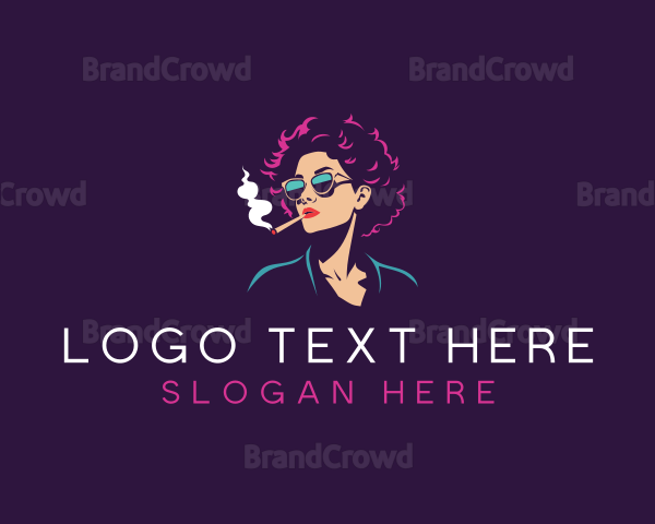 Smoking Woman Sunglasses Logo