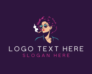 Woman - Smoking Woman Sunglasses logo design