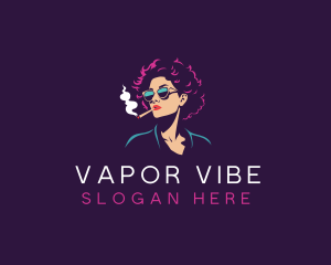 Smoking Woman Sunglasses logo design