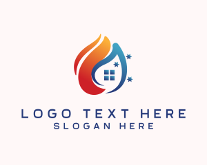 Heating - Hot Cold House logo design