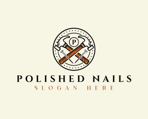 Nail - Hammer Nail  Woodwork logo design