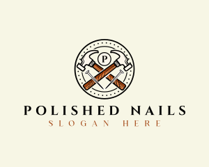 Hammer Nail  Woodwork logo design