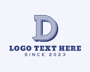 Texas - Retro Letter D logo design