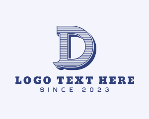 Cowboy - Retro Stripes Business Letter D logo design