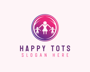 Children - Woman Children Family logo design