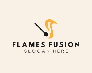 Matchstick Flame Blaze logo design