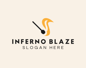 Matchstick Flame Blaze logo design