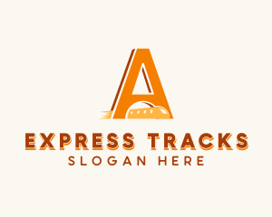 Train - Train Transport Letter A logo design