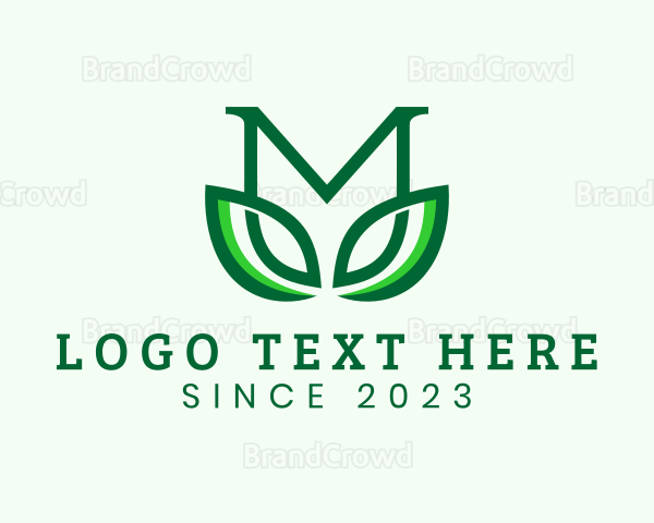 Organic Herbal Nature Letter M Logo