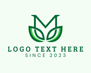 Ecosystem - Organic Herbal Nature Letter M logo design