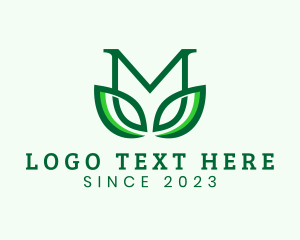 Vegan - Organic Herbal Nature Letter M logo design