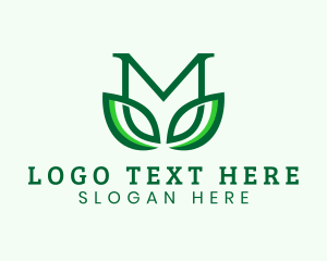 Organic Herbal Nature Letter M Logo