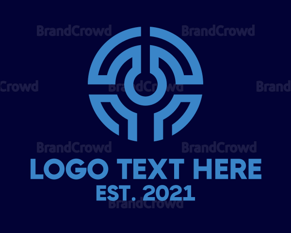 Blue Tech Circuit Logo