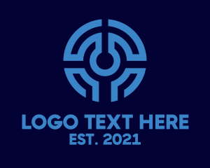 Software - Blue Tech Circuit logo design