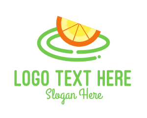 Green And Orange - Fresh Orange Slice logo design