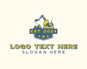 Heavy Equipment - Mining Excavator Construction logo design